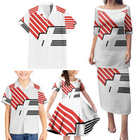 Swiss Football Custom Family Matching Puletasi and Hawaiian Shirt 1990-1992 Retro White Switzerland Vintage