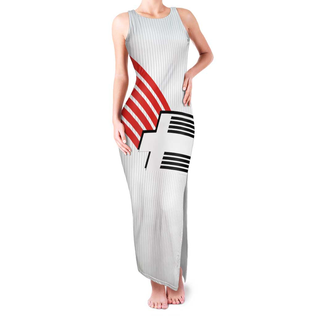 Swiss Football Custom Family Matching Tank Maxi Dress and Hawaiian Shirt 1990-1992 Retro White Switzerland Vintage