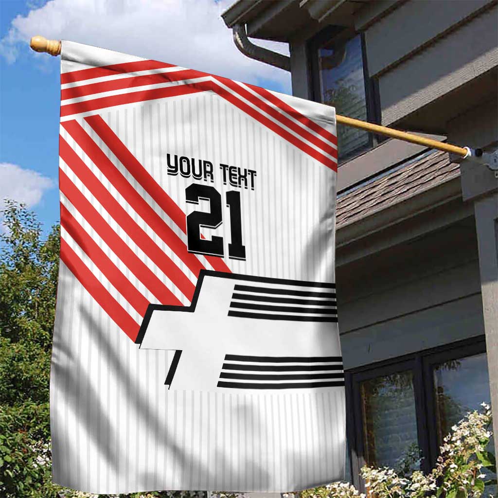 Swiss Football Custom Garden Flag 1990-1992 Retro White Switzerland Vintage