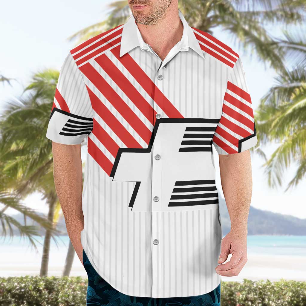 Swiss Football Custom Hawaiian Shirt 1990-1992 Retro White Switzerland Vintage