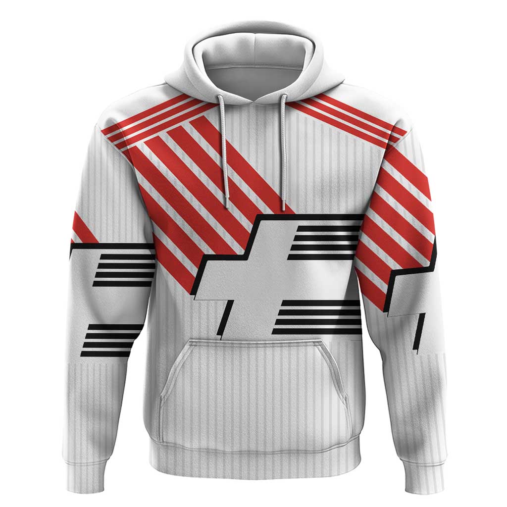 Swiss Football Custom Hoodie 1990-1992 Retro White Switzerland Vintage