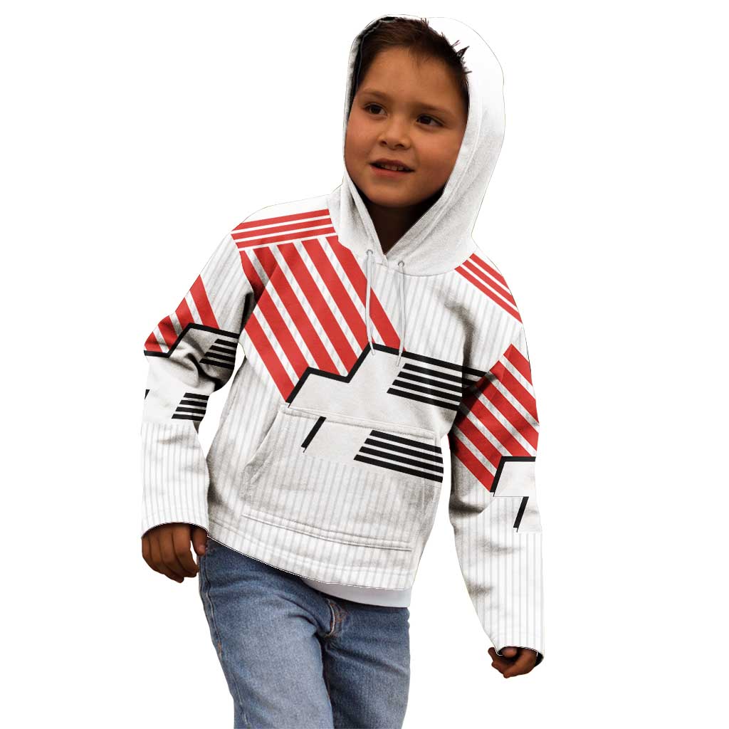 Swiss Football Custom Kid Hoodie 1990-1992 Retro White Switzerland Vintage