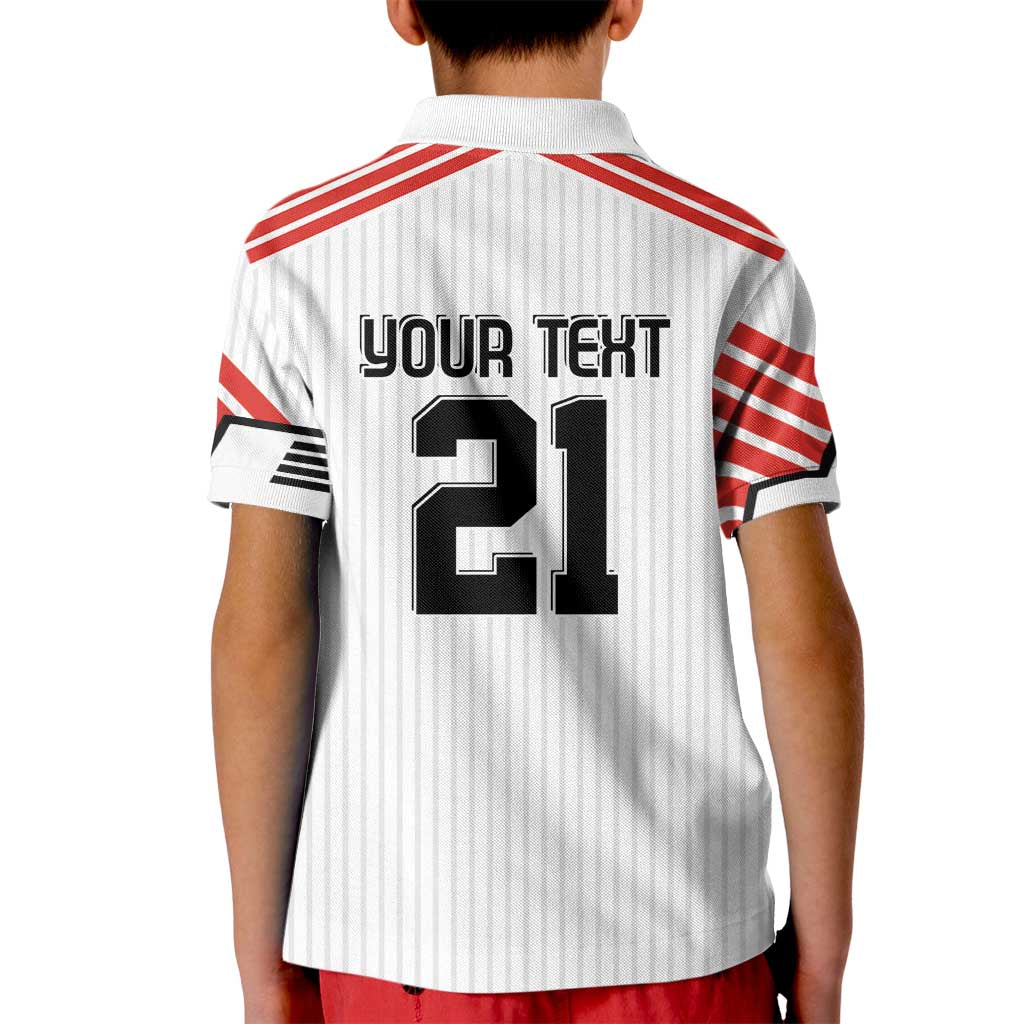 Swiss Football Custom Kid Polo Shirt 1990-1992 Retro White Switzerland Vintage