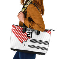 Swiss Football Custom Leather Tote Bag 1990-1992 Retro White Switzerland Vintage