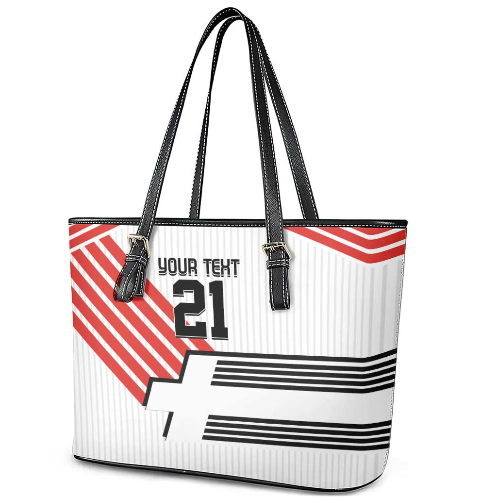 Swiss Football Custom Leather Tote Bag 1990-1992 Retro White Switzerland Vintage