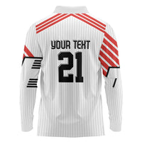 Swiss Football Custom Long Sleeve Polo Shirt 1990-1992 Retro White Switzerland Vintage