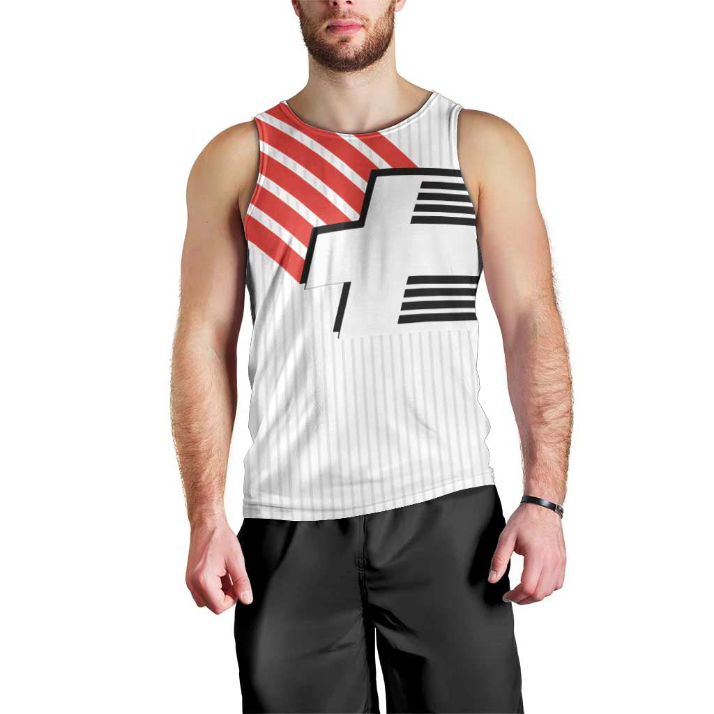 Swiss Football Custom Men Tank Top 1990-1992 Retro White Switzerland Vintage