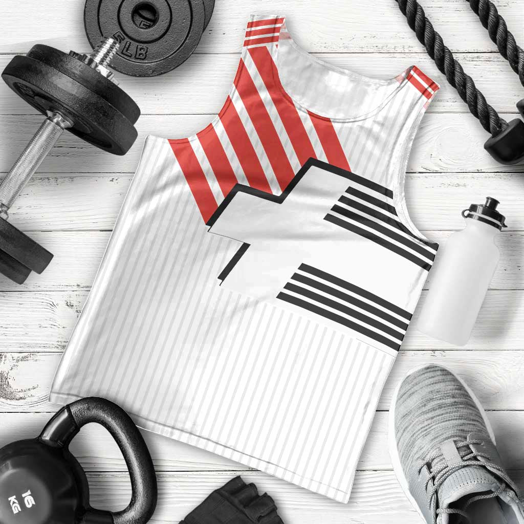 Swiss Football Custom Men Tank Top 1990-1992 Retro White Switzerland Vintage