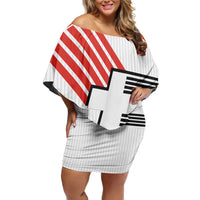 Swiss Football Custom Off Shoulder Short Dress 1990-1992 Retro White Switzerland Vintage