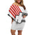 Swiss Football Custom Off Shoulder Short Dress 1990-1992 Retro White Switzerland Vintage