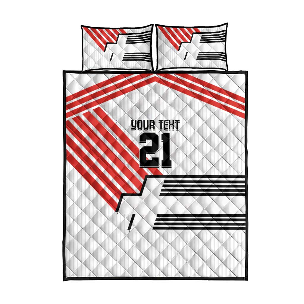 Swiss Football Custom Quilt Bed Set 1990-1992 Retro White Switzerland Vintage
