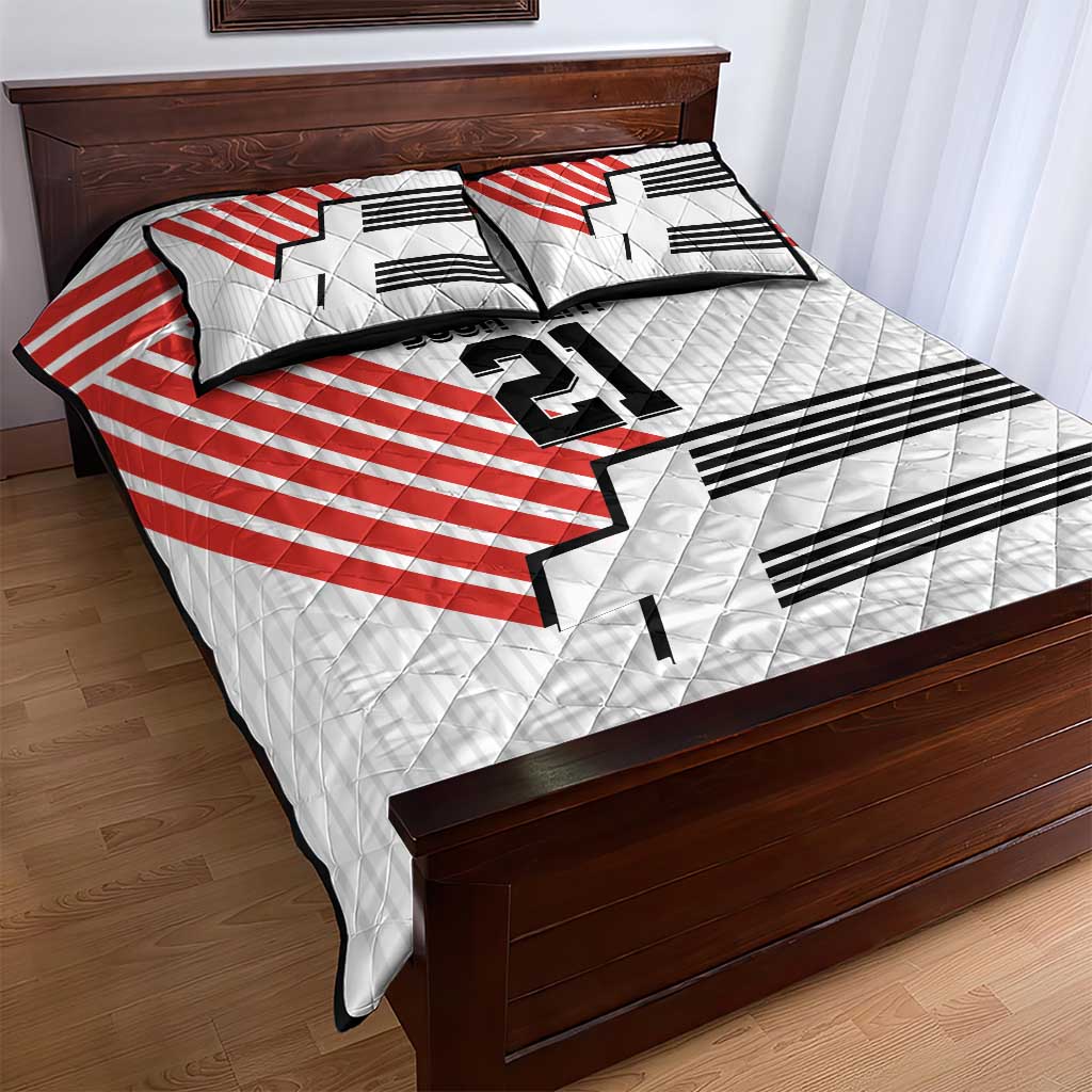 Swiss Football Custom Quilt Bed Set 1990-1992 Retro White Switzerland Vintage