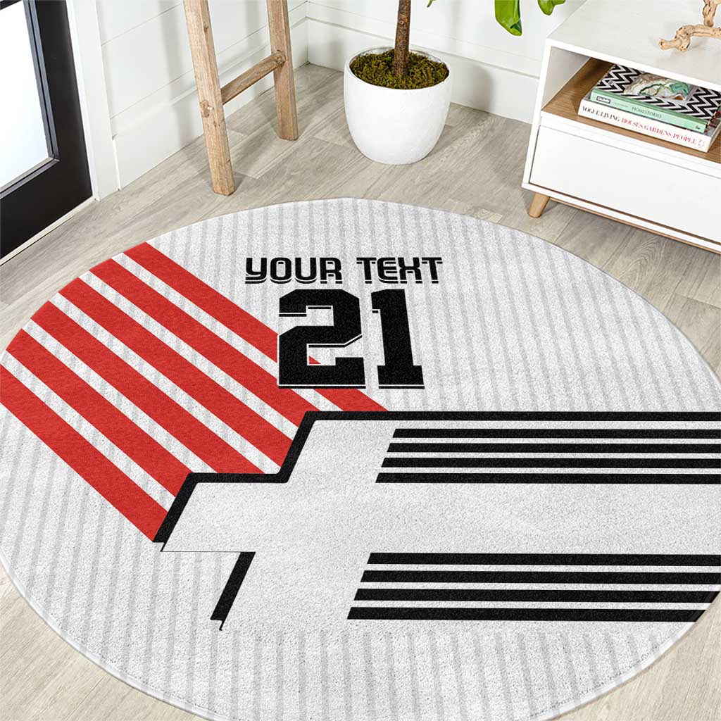 Swiss Football Custom Round Carpet 1990-1992 Retro White Switzerland Vintage