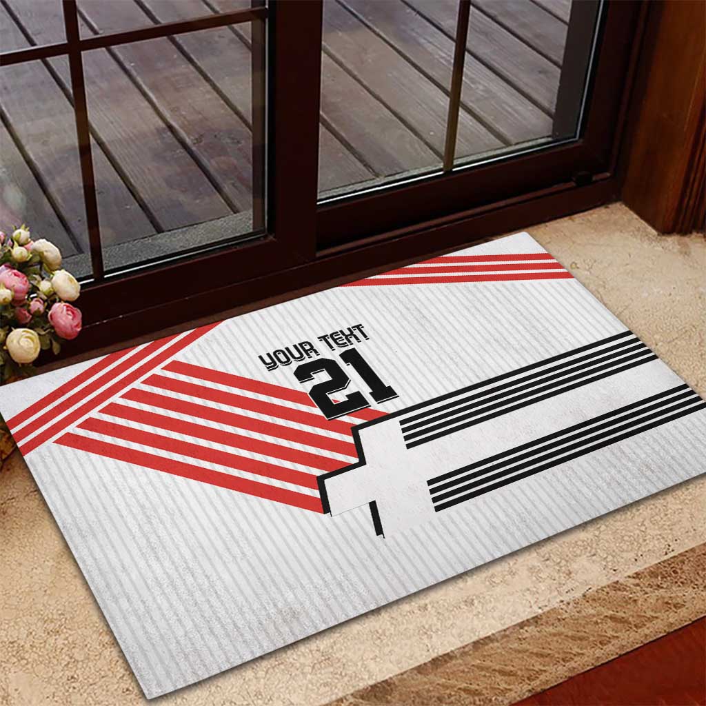 Swiss Football Custom Rubber Doormat 1990-1992 Retro White Switzerland Vintage