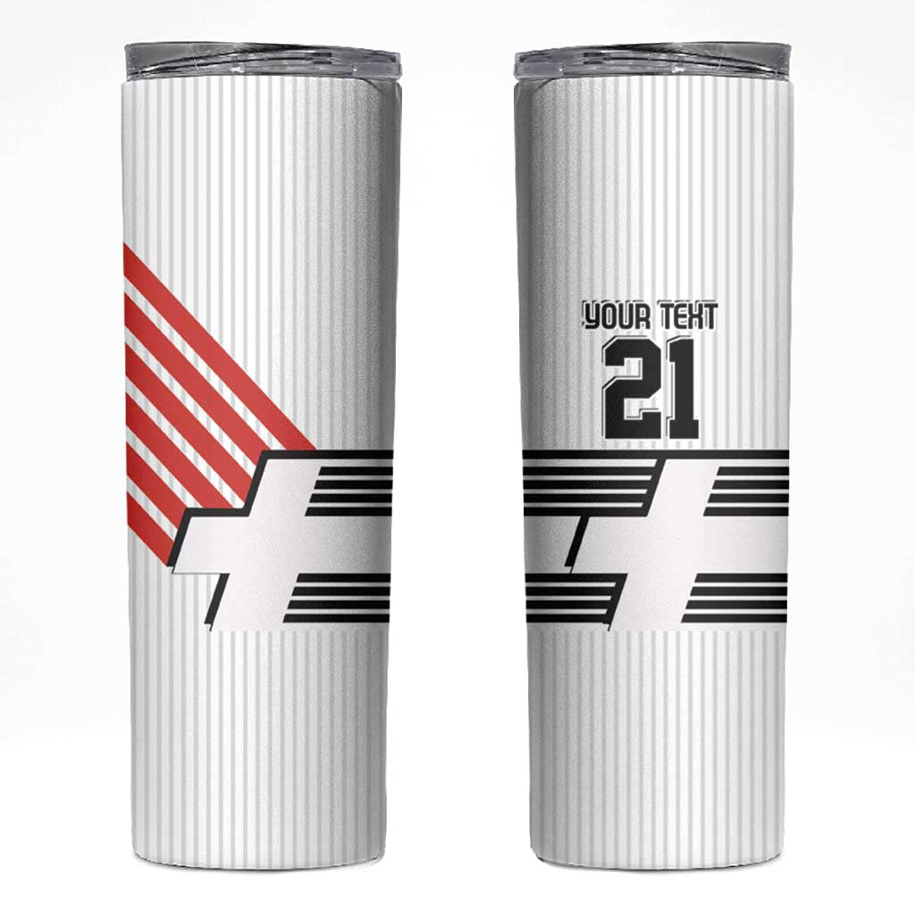 Swiss Football Custom Skinny Tumbler 1990-1992 Retro White Switzerland Vintage