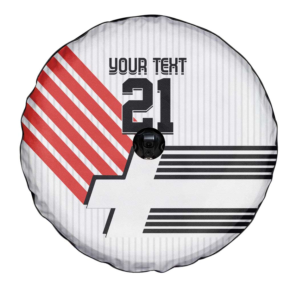 Swiss Football Custom Spare Tire Cover 1990-1992 Retro White Switzerland Vintage
