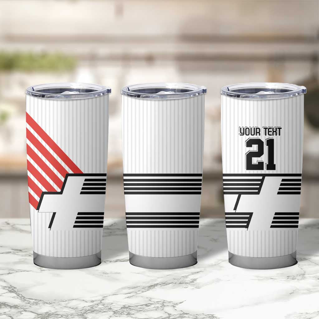 Swiss Football Custom Tumbler Cup 1990-1992 Retro White Switzerland Vintage
