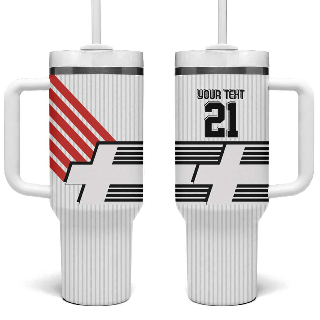 Swiss Football Custom Tumbler With Handle 1990-1992 Retro White Switzerland Vintage