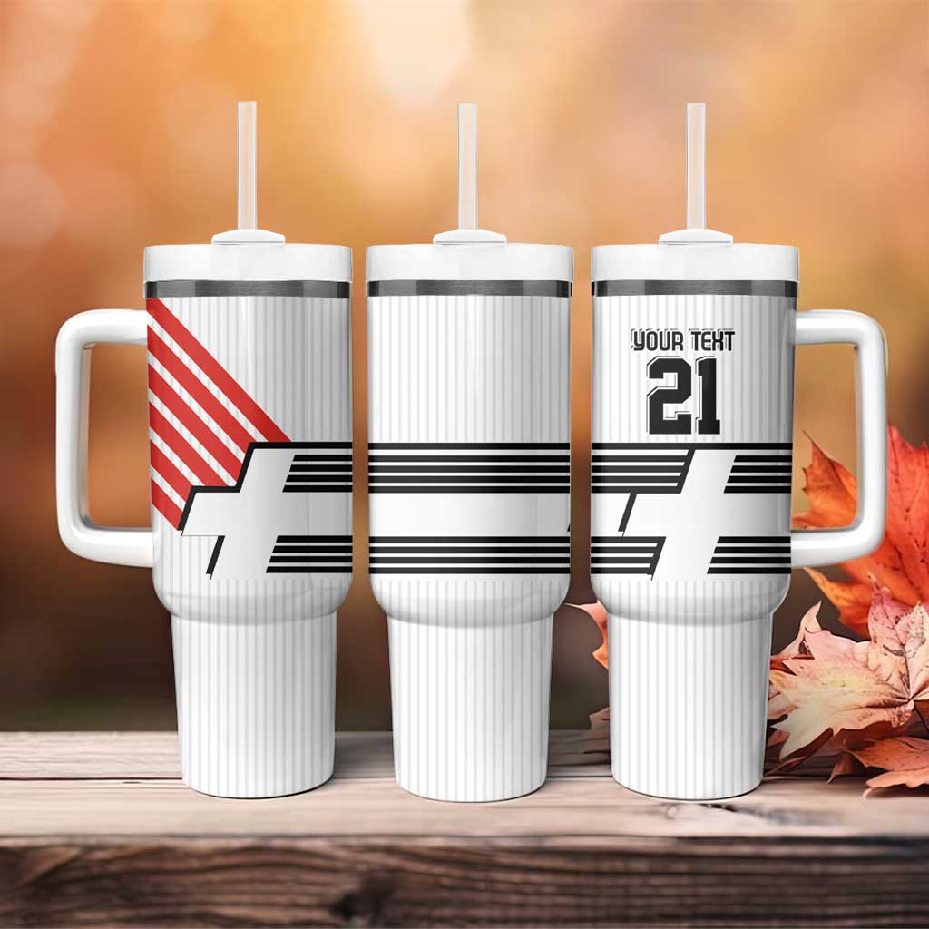 Swiss Football Custom Tumbler With Handle 1990-1992 Retro White Switzerland Vintage