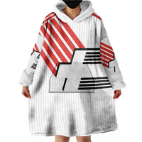 Swiss Football Custom Wearable Blanket Hoodie 1990-1992 Retro White Switzerland Vintage