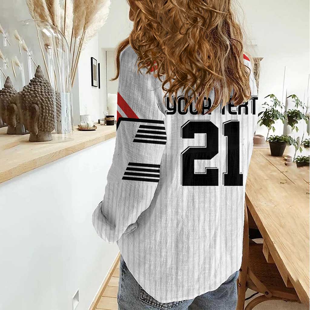 Swiss Football Custom Women Casual Shirt 1990-1992 Retro White Switzerland Vintage