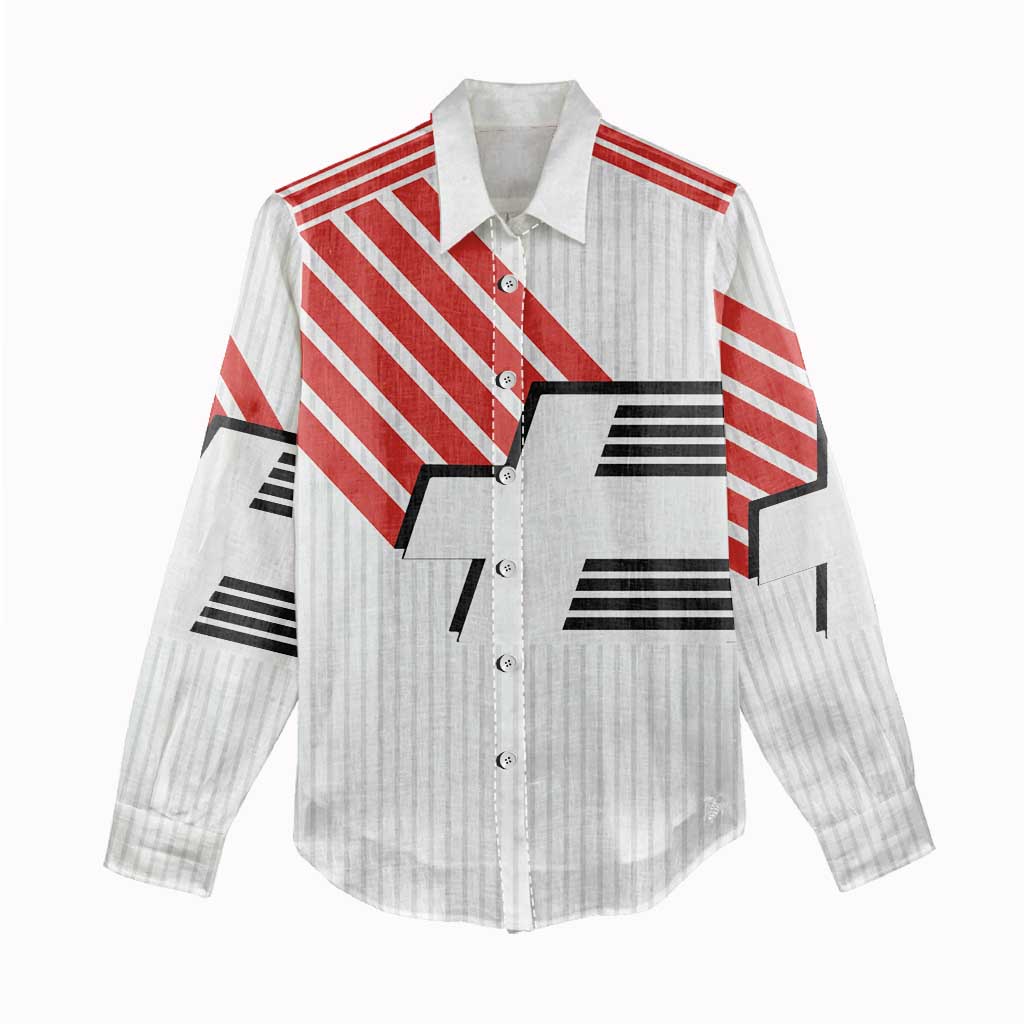 Swiss Football Custom Women Casual Shirt 1990-1992 Retro White Switzerland Vintage