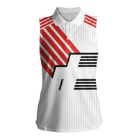 Swiss Football Custom Women Sleeveless Polo Shirt 1990-1992 Retro White Switzerland Vintage