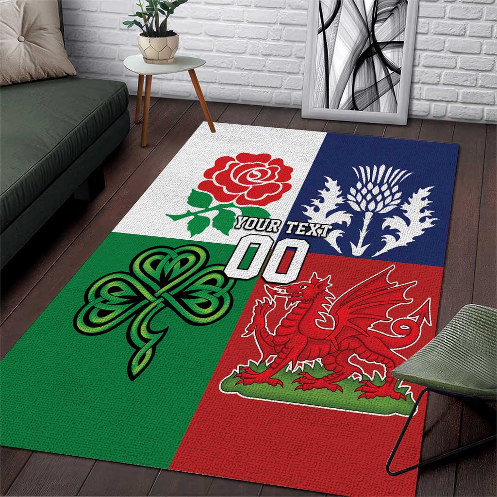 Custom British Lions Area Rug Combination of England Irish Scottish Welsh