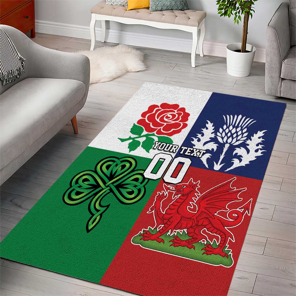 Custom British Lions Area Rug Combination of England Irish Scottish Welsh