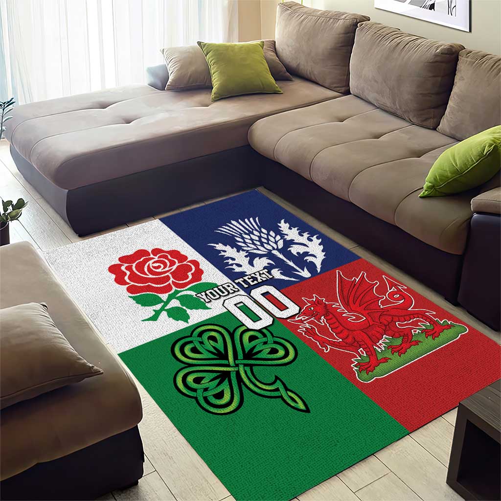 Custom British Lions Area Rug Combination of England Irish Scottish Welsh