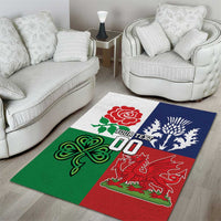Custom British Lions Area Rug Combination of England Irish Scottish Welsh