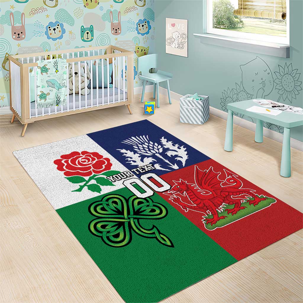 Custom British Lions Area Rug Combination of England Irish Scottish Welsh