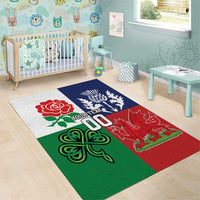 Custom British Lions Area Rug Combination of England Irish Scottish Welsh