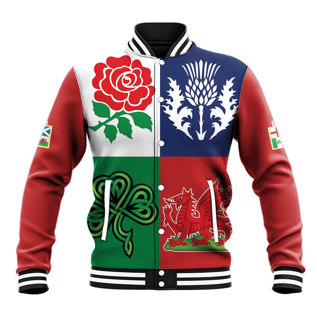 Custom British Lions Baseball Jacket Combination of England Irish Scottish Welsh