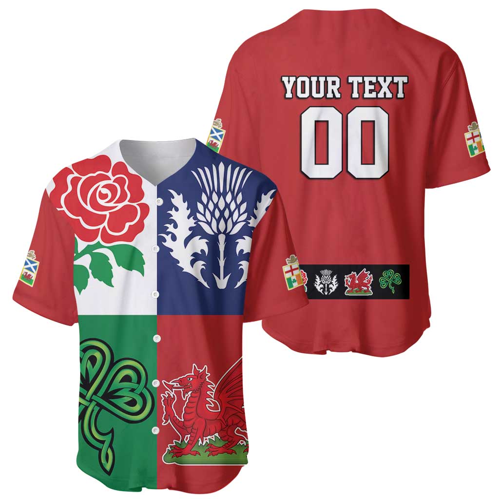 Custom British Lions Baseball Jersey Combination of England Irish Scottish Welsh
