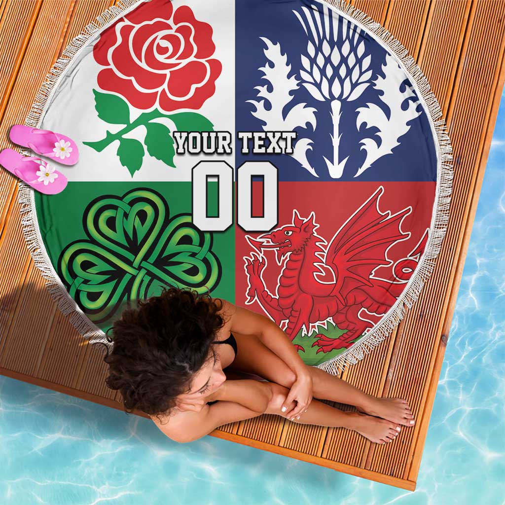 Custom British Lions Beach Blanket Combination of England Irish Scottish Welsh