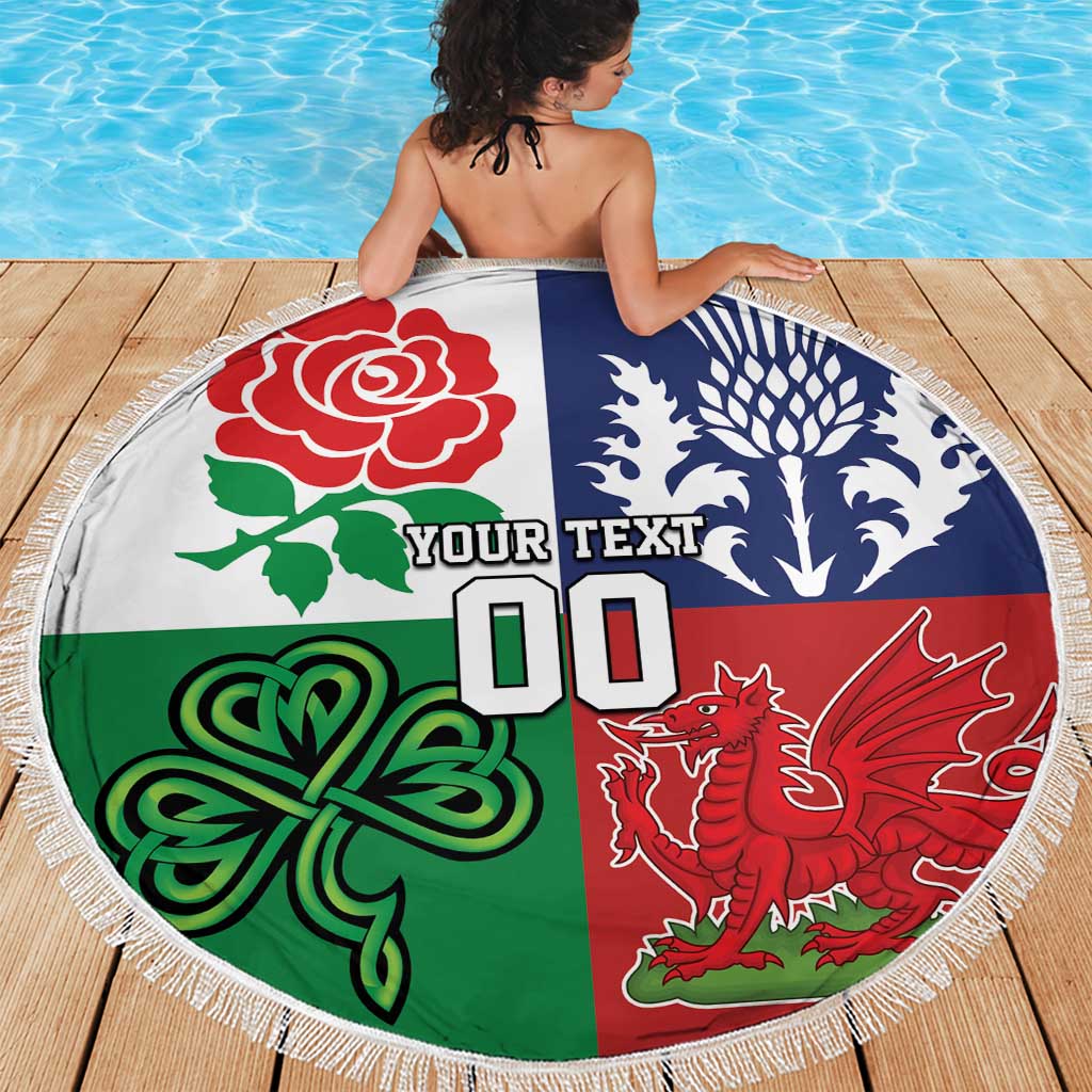 Custom British Lions Beach Blanket Combination of England Irish Scottish Welsh