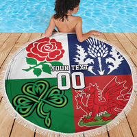 Custom British Lions Beach Blanket Combination of England Irish Scottish Welsh