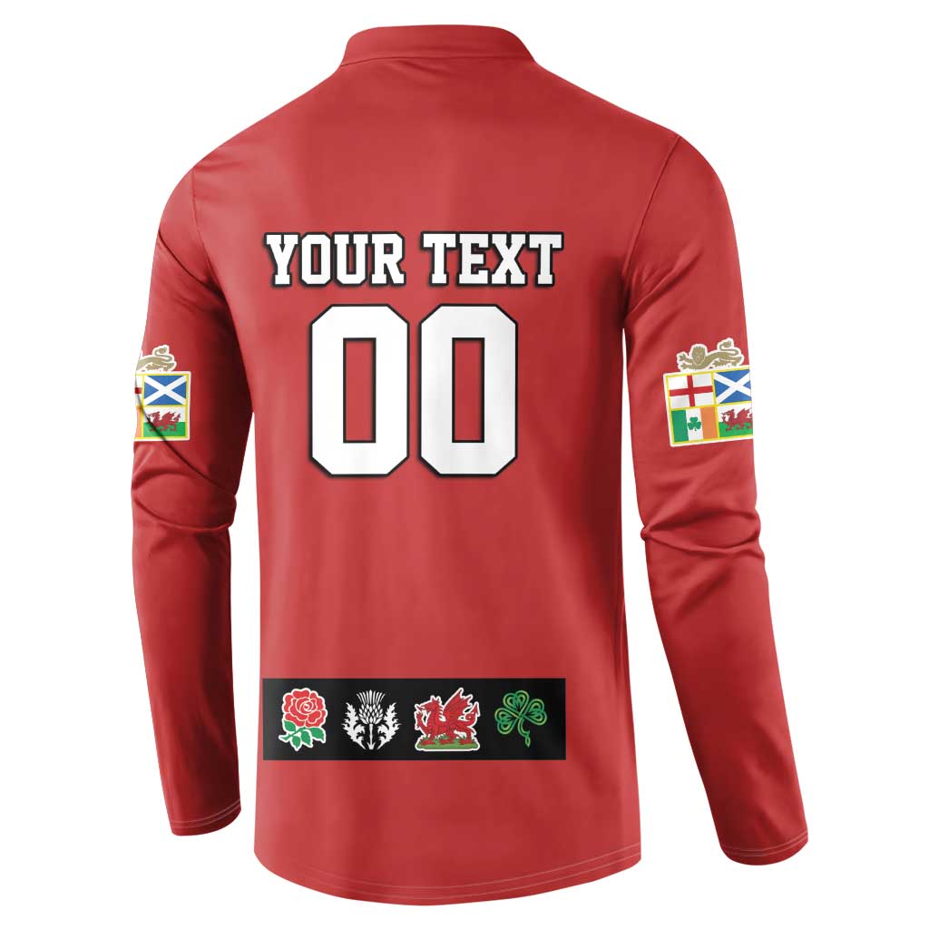 Custom British Lions Button Sweatshirt Combination of England Irish Scottish Welsh