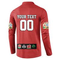 Custom British Lions Button Sweatshirt Combination of England Irish Scottish Welsh