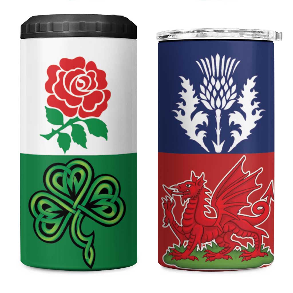 Custom British Lions 4 in 1 Can Cooler Tumbler Combination of England Irish Scottish Welsh