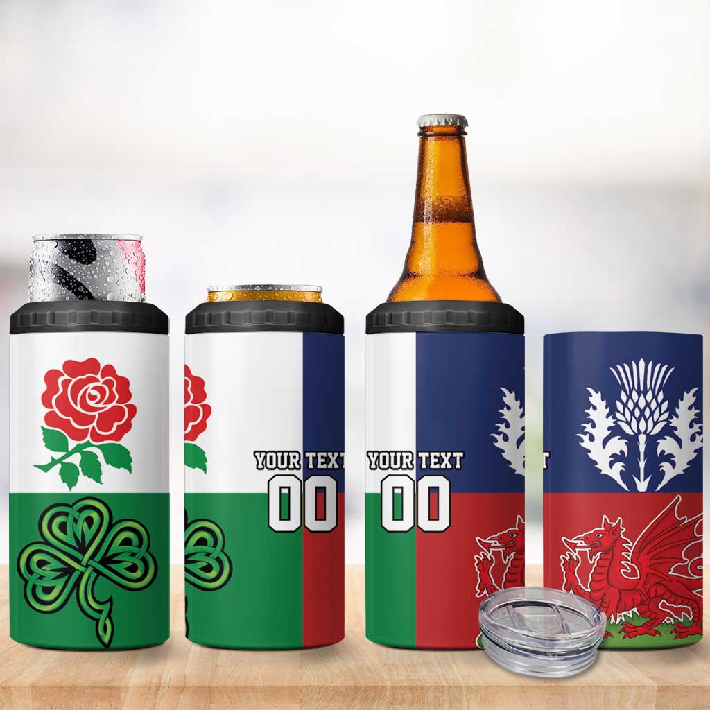 Custom British Lions 4 in 1 Can Cooler Tumbler Combination of England Irish Scottish Welsh