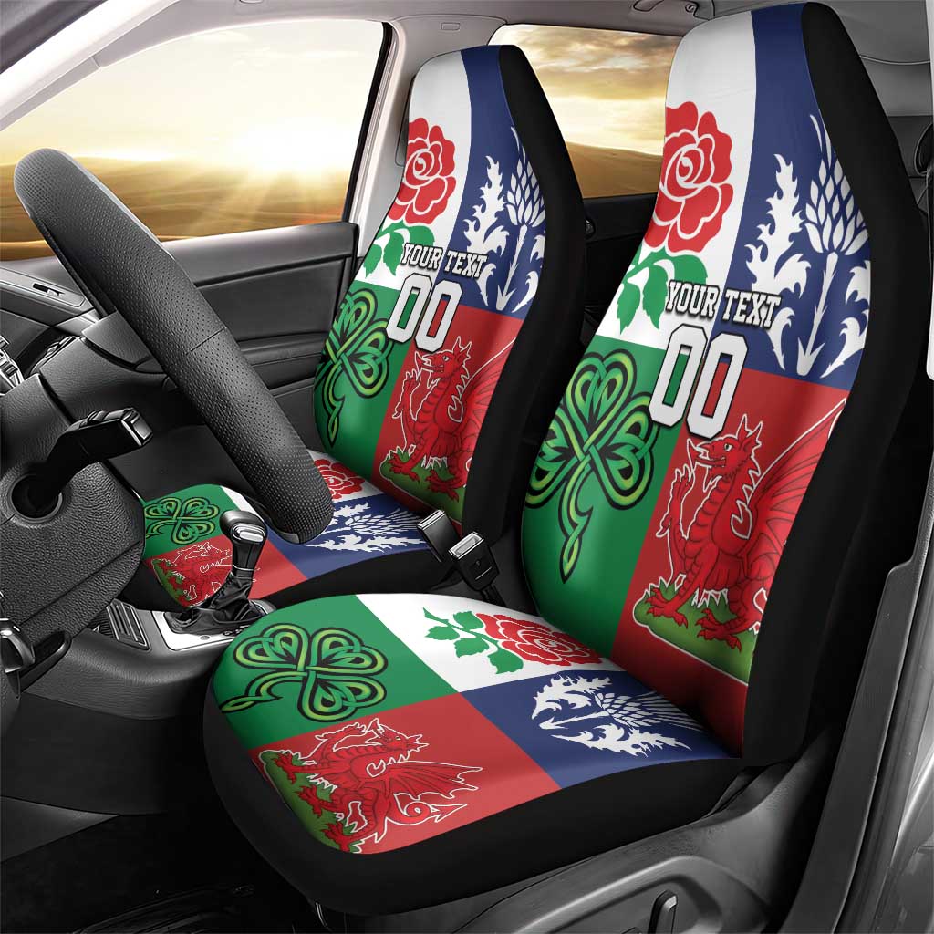 Custom British Lions Car Seat Cover Combination of England Irish Scottish Welsh