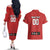 Custom British Lions Couples Matching Off The Shoulder Long Sleeve Dress and Hawaiian Shirt Combination of England Irish Scottish Welsh