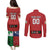 Custom British Lions Couples Matching Puletasi and Long Sleeve Button Shirt Combination of England Irish Scottish Welsh