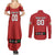 Custom British Lions Couples Matching Summer Maxi Dress and Long Sleeve Button Shirt Combination of England Irish Scottish Welsh
