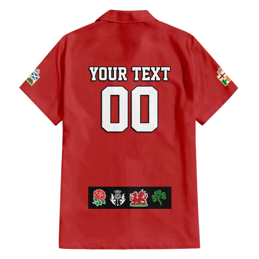 Custom British Lions Family Matching Long Sleeve Bodycon Dress and Hawaiian Shirt Combination of England Irish Scottish Welsh
