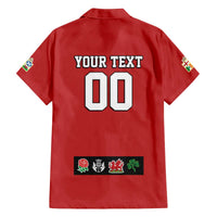 Custom British Lions Family Matching Off The Shoulder Long Sleeve Dress and Hawaiian Shirt Combination of England Irish Scottish Welsh