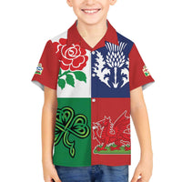Custom British Lions Family Matching Off The Shoulder Long Sleeve Dress and Hawaiian Shirt Combination of England Irish Scottish Welsh