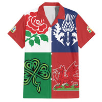 Custom British Lions Family Matching Off Shoulder Maxi Dress and Hawaiian Shirt Combination of England Irish Scottish Welsh